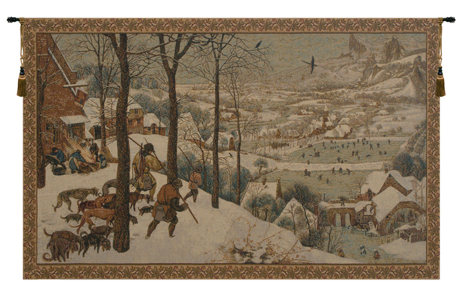 Hunting in the Snow Italian Tapestry Wall Hanging