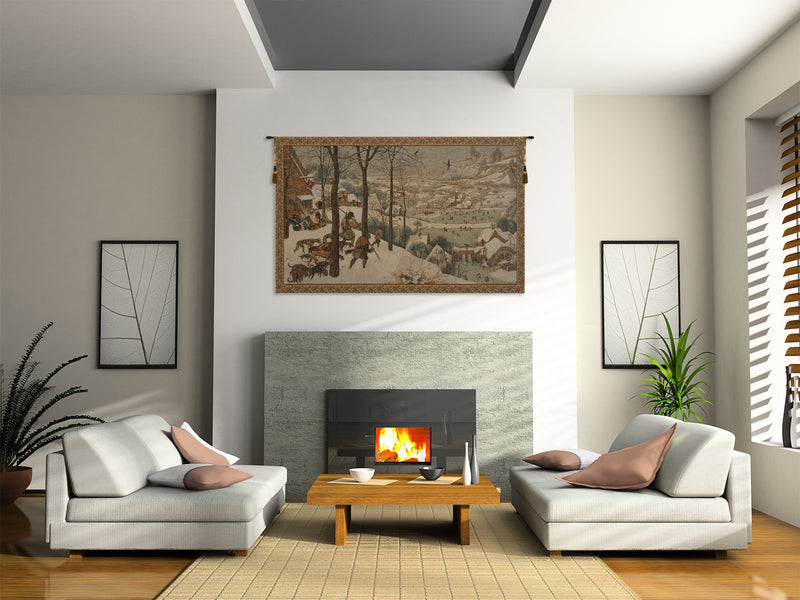 Hunting in the Snow Italian Tapestry Wall Hanging