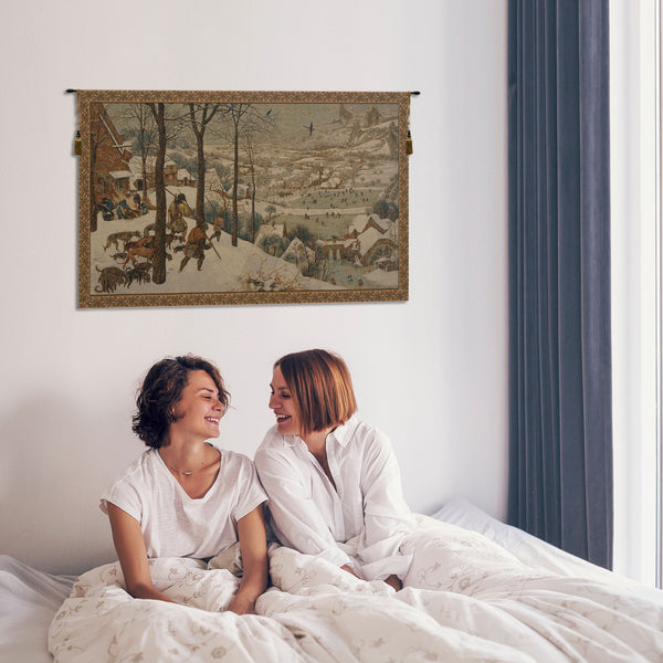 Hunting in the Snow Italian Tapestry Wall Hanging