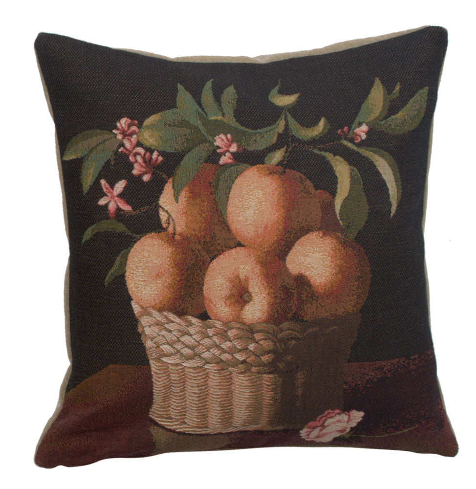 Orange Basket French Tapestry Cushion