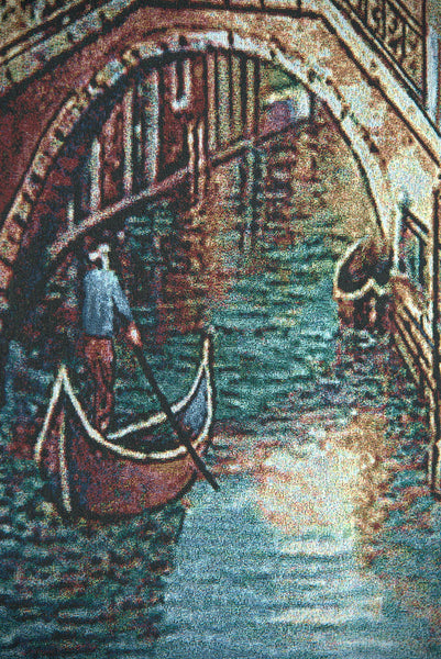 Canal With Shops II Tapestry Wall Hanging