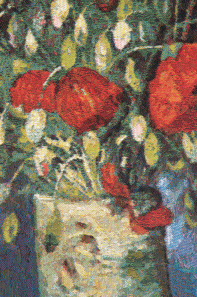 Poppy Flowers Belgian Tapestry Wall Hanging