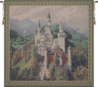 Neuschwanstein Castle Grey Belgian Tapestry Wall Hanging