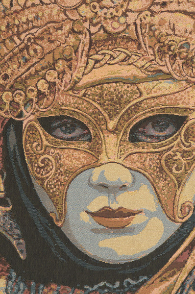 Mask on the Foreground Italian Tapestry Wall Hanging