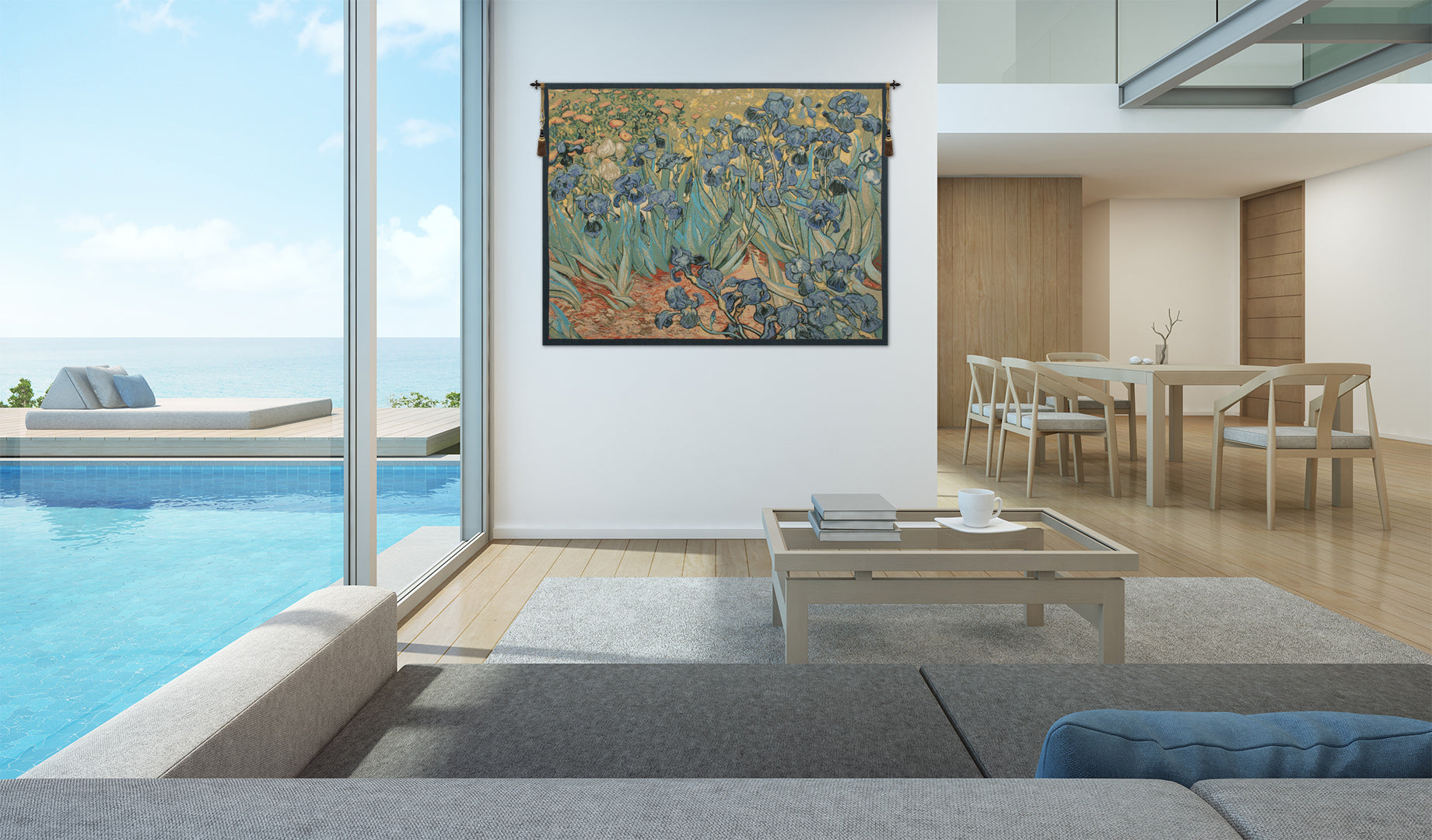 Iris by Van Gogh Italian Tapestry Wall Hanging
