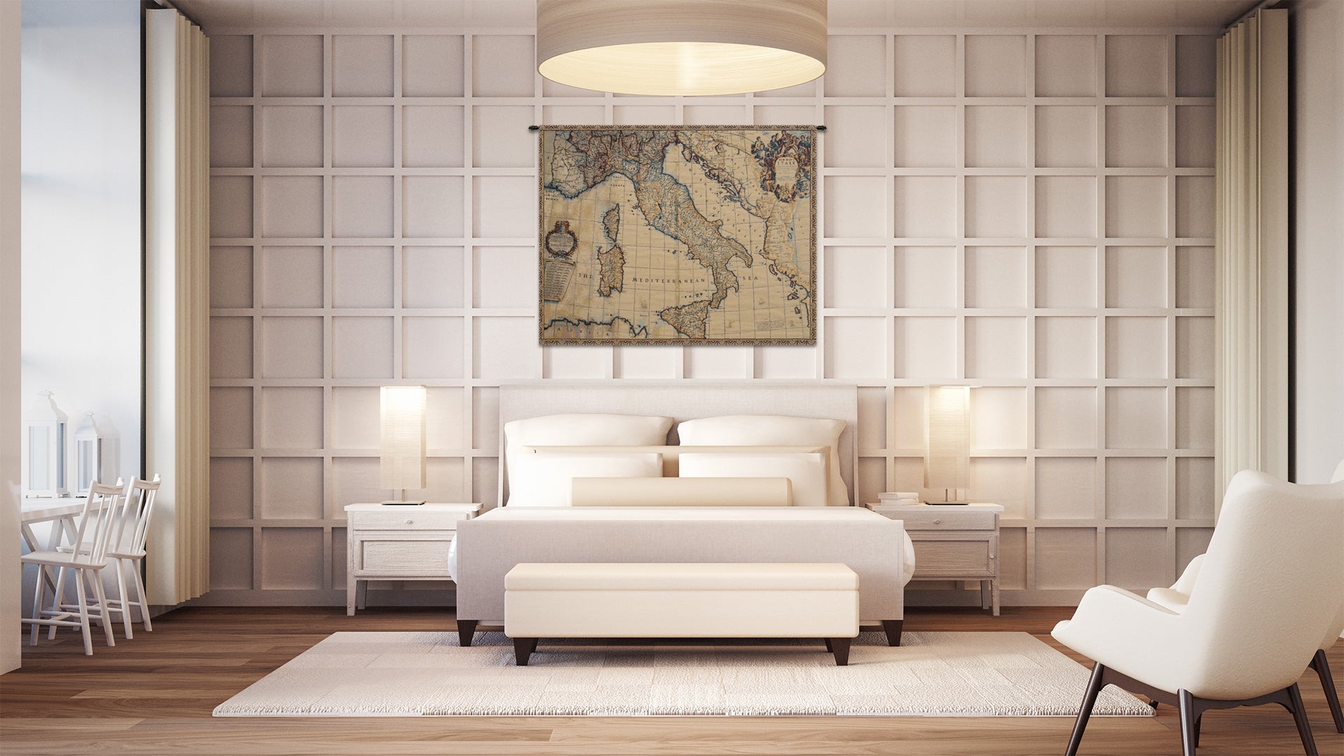 Ancient map of Italy Italian Tapestry Wall Hanging