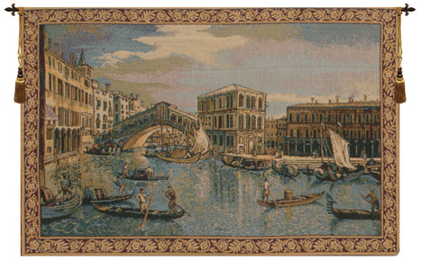 The Rialto Bridge Grand Canal Small Italian Tapestry Wall Hanging