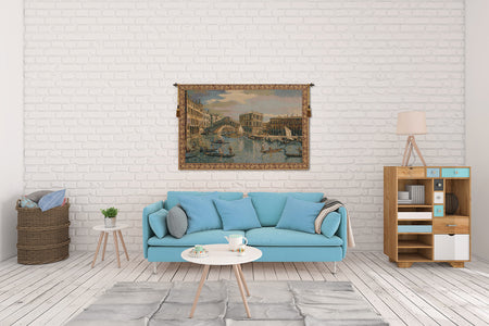 The Rialto Bridge Grand Canal Small Italian Tapestry Wall Hanging