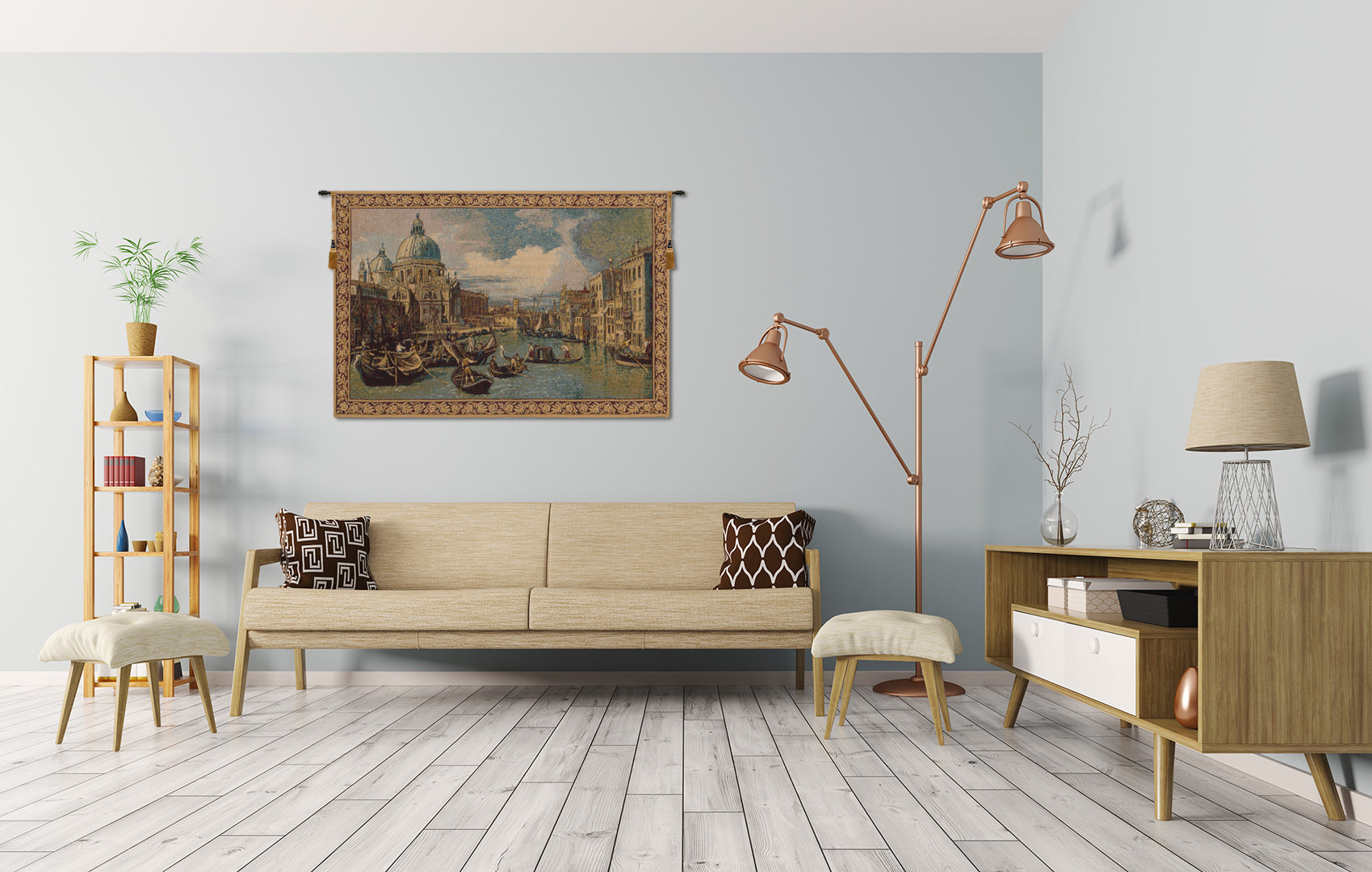 Saint Mary of Health and the Grand Canal Horizontal Small Italian Tapestry Wall Hanging
