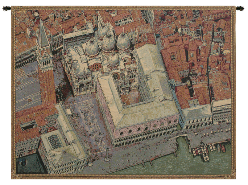 Venice from Above Italian Tapestry Wall Hanging