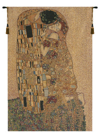 The Kiss II Italian Tapestry Wall Hanging by Gustav Klimt