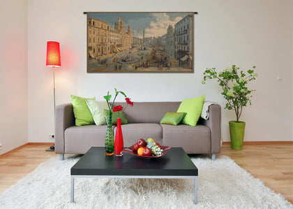 Navona Square Italian Tapestry Wall Hanging