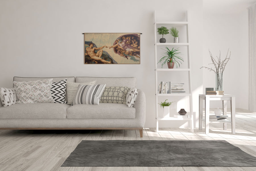 The Creation by Michelangelo Italian Tapestry Wall Hanging