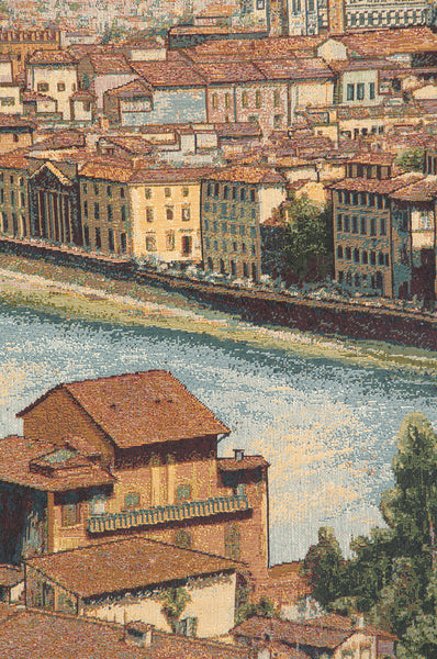 View of Florence and the Arno Italian Tapestry Wall Hanging