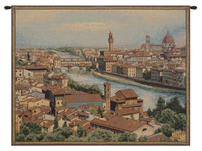 View of Florence and the Arno Italian Tapestry Wall Hanging