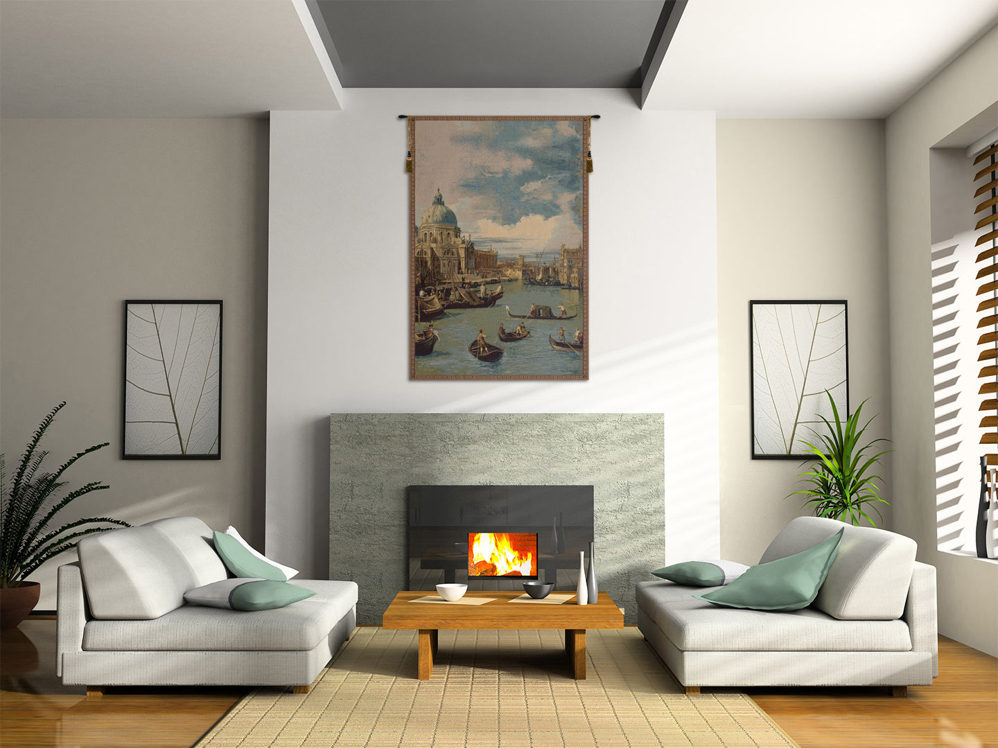 Saint Mary of Health and the Grand Canal Vertical Italian Tapestry Wall Hanging