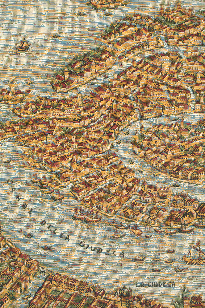 Ancient Map of Venice Horizontal Italian Tapestry Wall Hanging