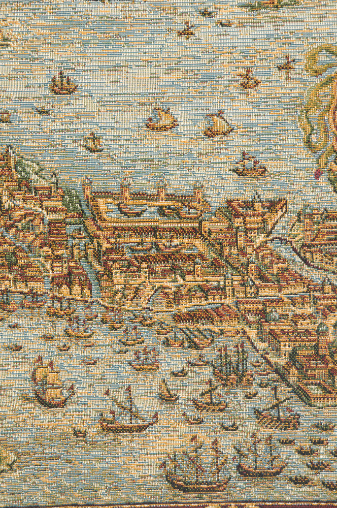 Ancient Map of Venice Horizontal Italian Tapestry Wall Hanging