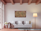 Old Map of the World Red European Tapestries