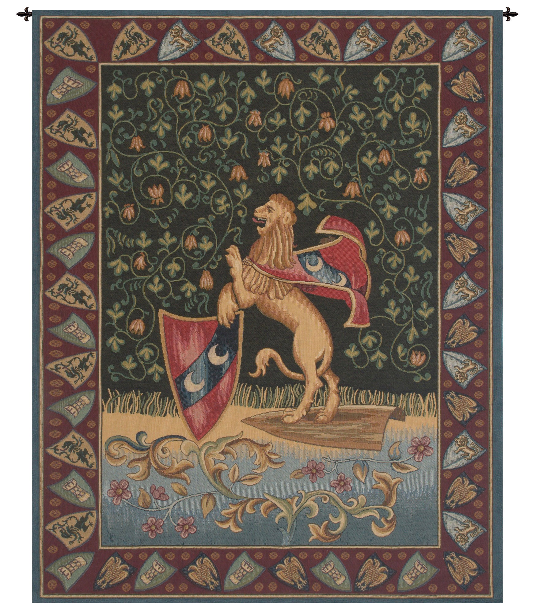 Lion Medieval Italian Tapestry Wall Hanging