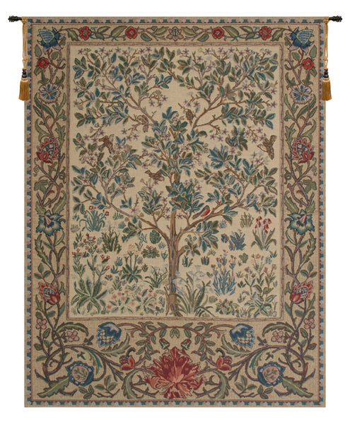 The Tree of Life Beige Belgian Tapestry