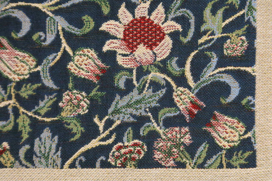 Fleurs de Morris Blue Belgian Cushion Cover