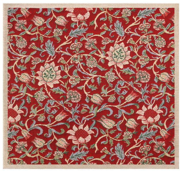 Fleurs de Morris Red Belgian Cushion Cover