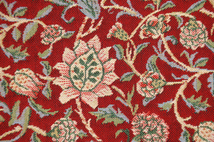 Fleurs de Morris Red Belgian Cushion Cover