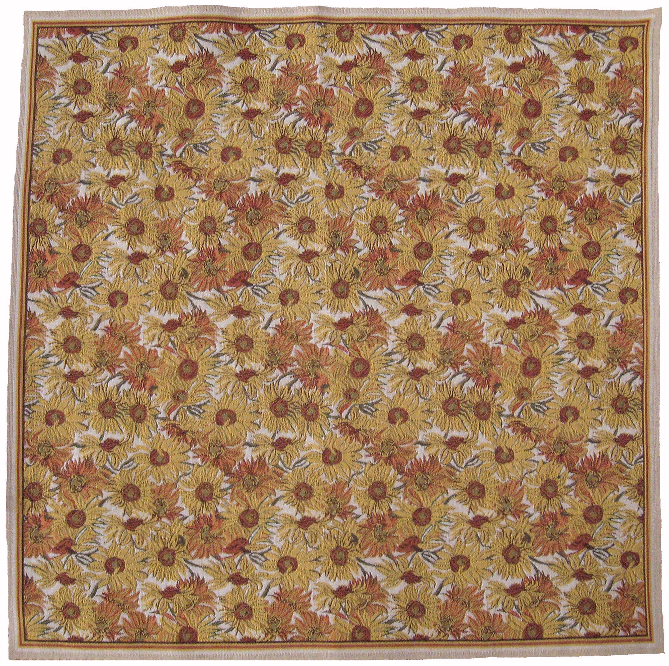 Sunflowers Square Belgian Throw
