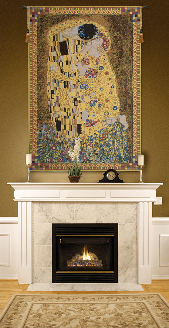 The Kiss (Yellow) Belgian Tapestry