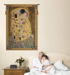 The Kiss (Yellow) Belgian Tapestry
