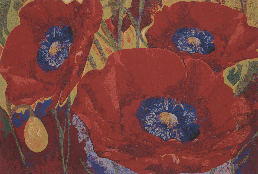 Three Poppies Belgian Tapestry
