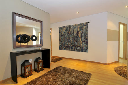 A New York Night Italian Tapestry Wall Hanging