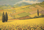 Tuscan Sunflower Landscape Italian Tapestry Wall Hanging
