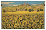 Tuscan Sunflower Landscape Italian Tapestry Wall Hanging