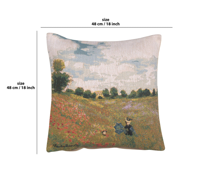 Monet's Poppy Field European Cushion Cover