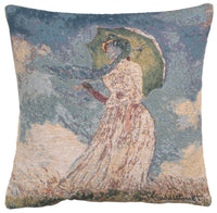 Monet's Lady with Umbrella European Cushion Cover by Claude Monet