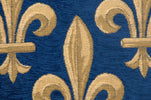 Fleur de Lys Blue II Velvet Background European Cushion Cover