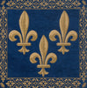 Fleur de Lys Blue II Velvet Background European Cushion Cover