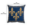 Fleur de Lys Blue II Velvet Background European Cushion Cover