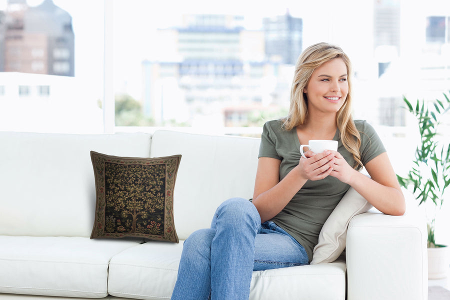 Tree of Life Beige II European Cushion Cover