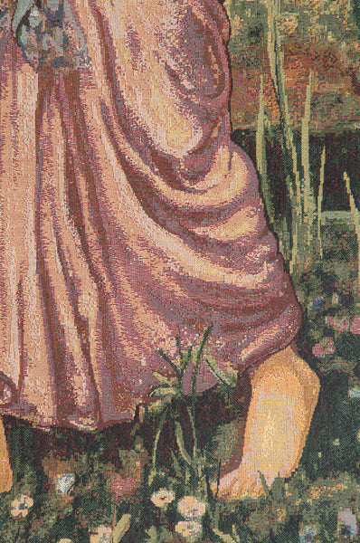 Gathering Rose Buds Italian Tapestry Wall Hanging