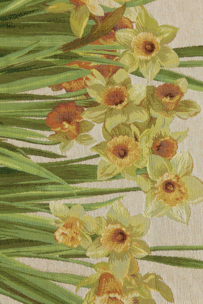 Daffodils White French Tapestry Table Runner