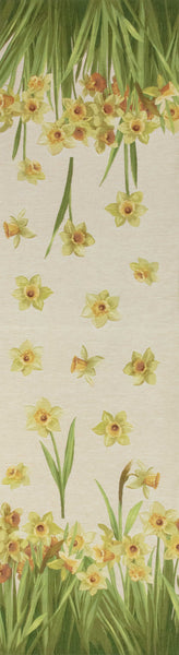 Daffodils White French Tapestry Table Runner