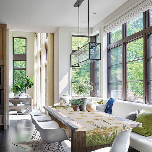 Daffodils White French Tapestry Table Runner