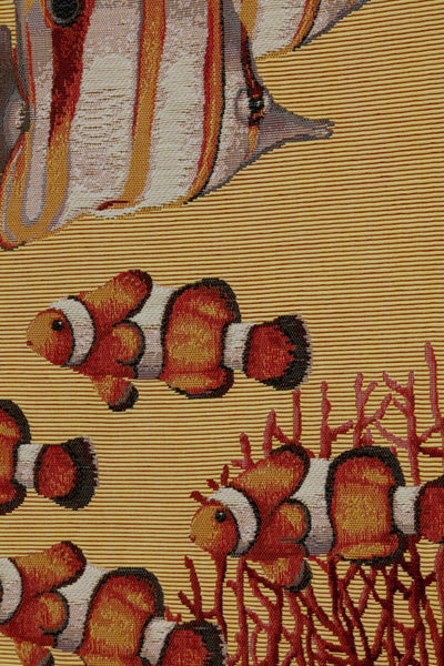 Exotic Fish Yellow French Tapestry Table Runner