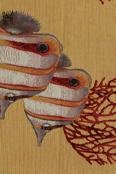 Exotic Fish Yellow French Tapestry Table Runner