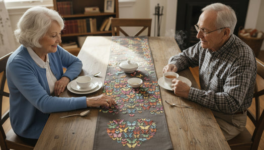 Butterflies Dark French Tapestry Table Runner