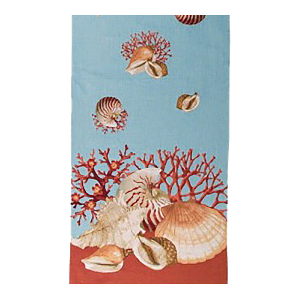 Shells Blue French Tapestry Table Runner
