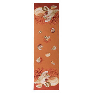 Shells Orange French Tapestry Table Runner